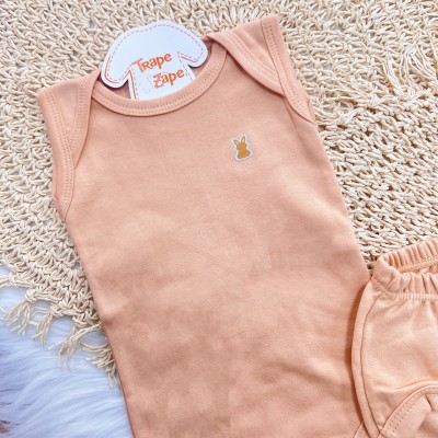 Conj. Body Regata e Tapa Fralda - Caramelo